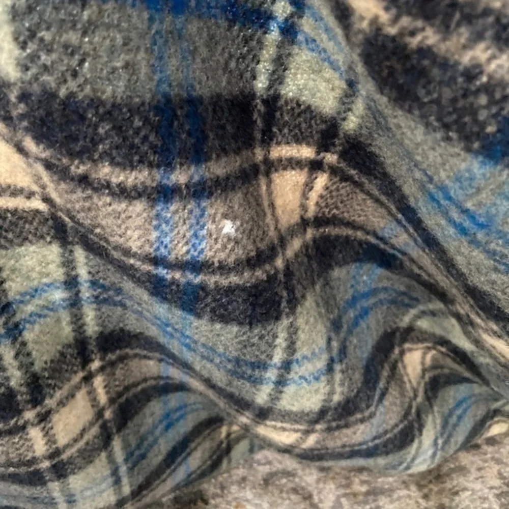 Ballantyne‎ Pure Wool Blue Plaid Checkered Fringe Vintage Throw Blanket
